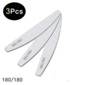 3-Piece Nail File Set – Buffer, Half Moon & Sandpaper 100/180 Grit