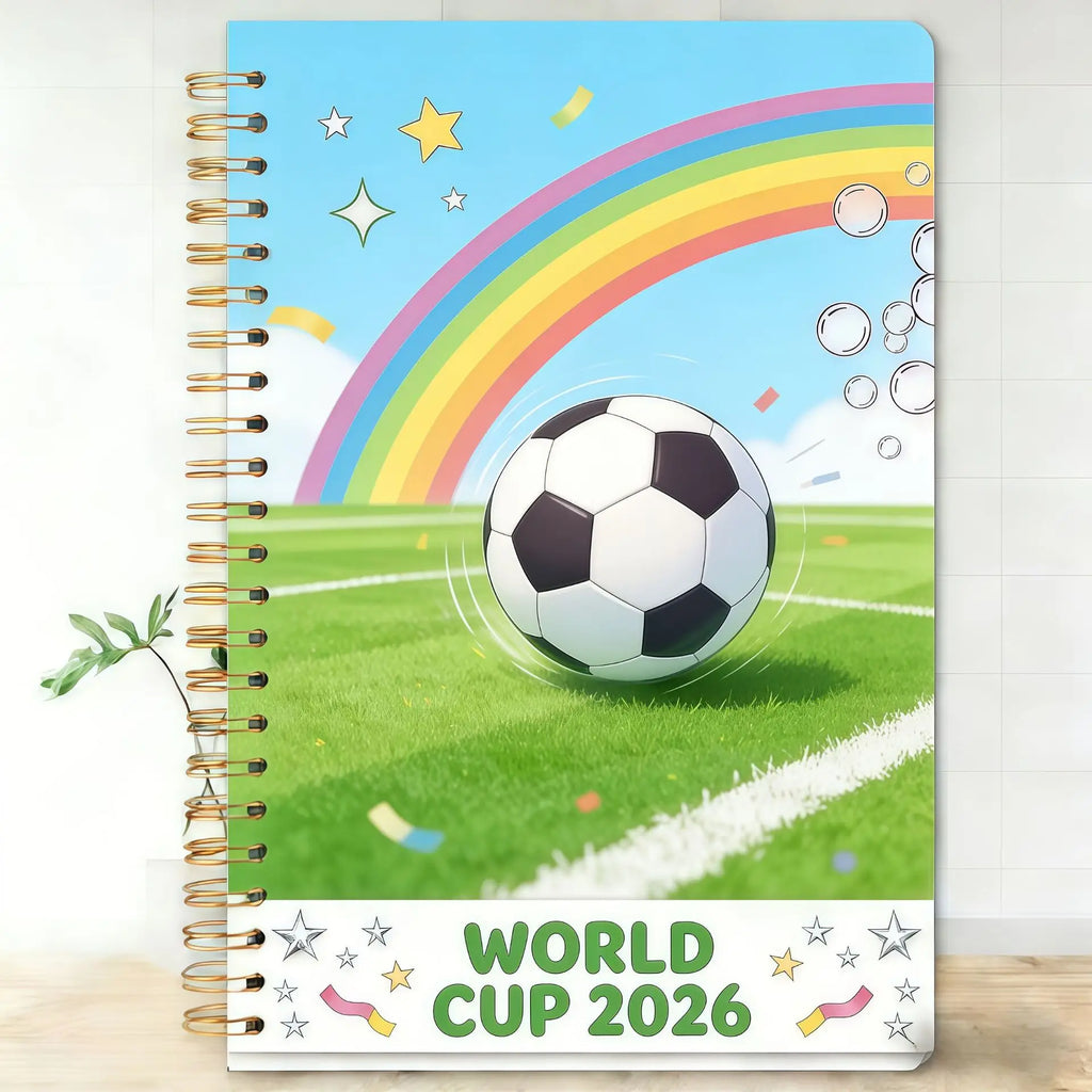 2026 World Cup Soccer Notebook Cute Spiral Journal Kids Football Fans