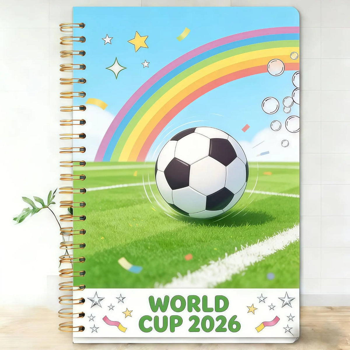 2026 World Cup Soccer Notebook Cute Spiral Journal Kids Football Fans