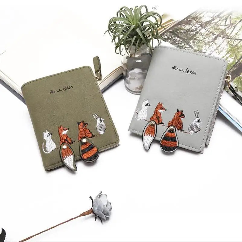 Women's Cartoon Animal Print Mini Wallet – Coin Purse & Card Holder