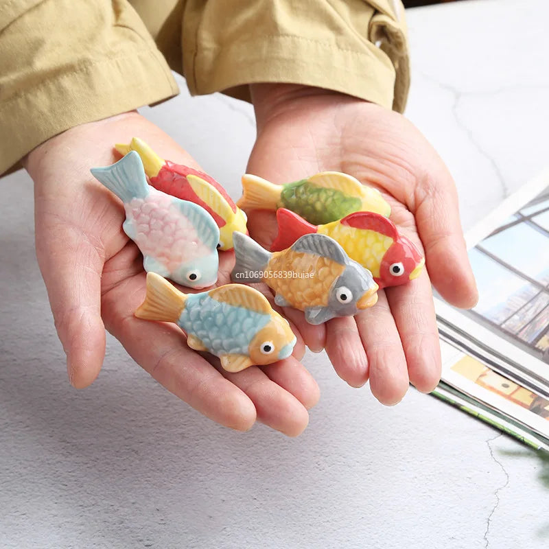 Cute Fish Ceramic Chopstick Rest | Utensil Holder & Table Decor