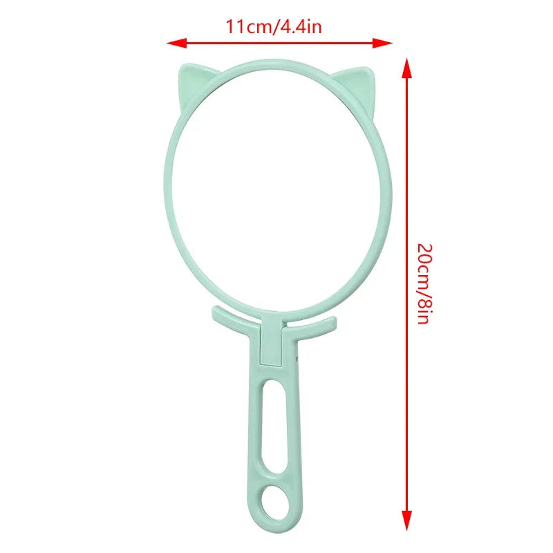 Cat Ears Foldable HD Makeup Mirror – Portable Handheld & Desktop