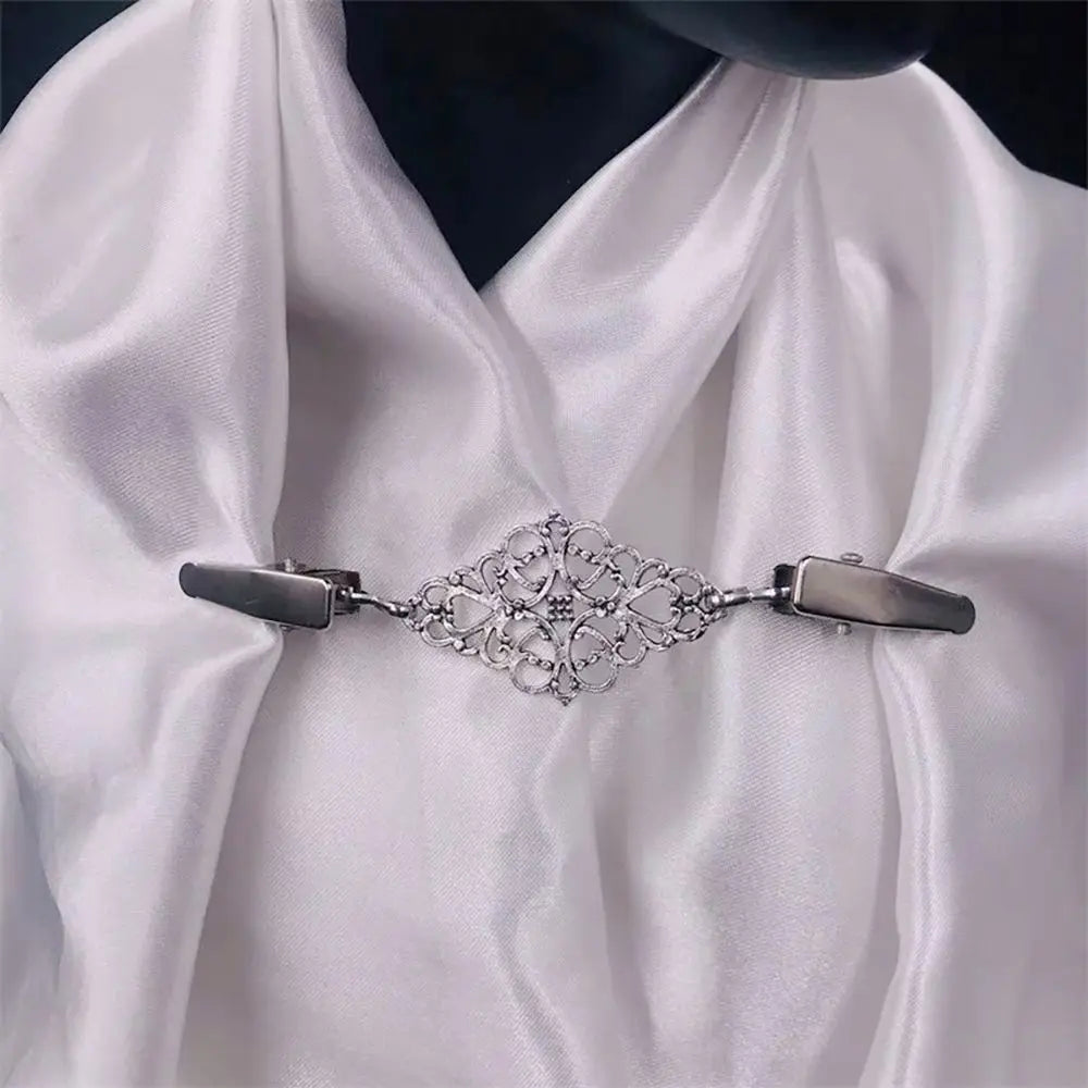Retro Alloy Cardigan Clip | Vintage X-Shape Sweater Fastener