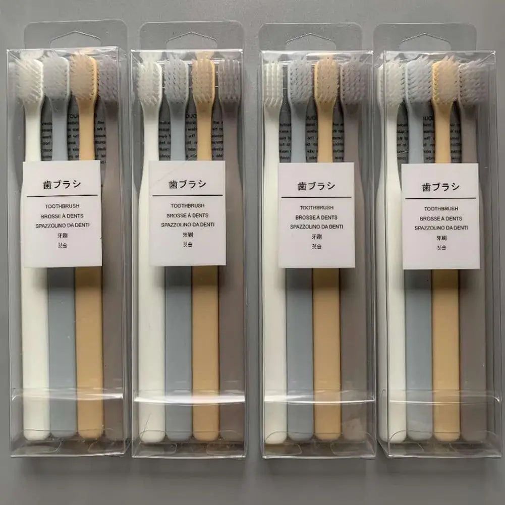 Soft Bristle Small Head Toothbrush – Family & Travel 4-Pack