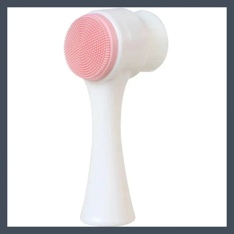 Double-Sided Silicone Facial Cleansing & Exfoliating Brush