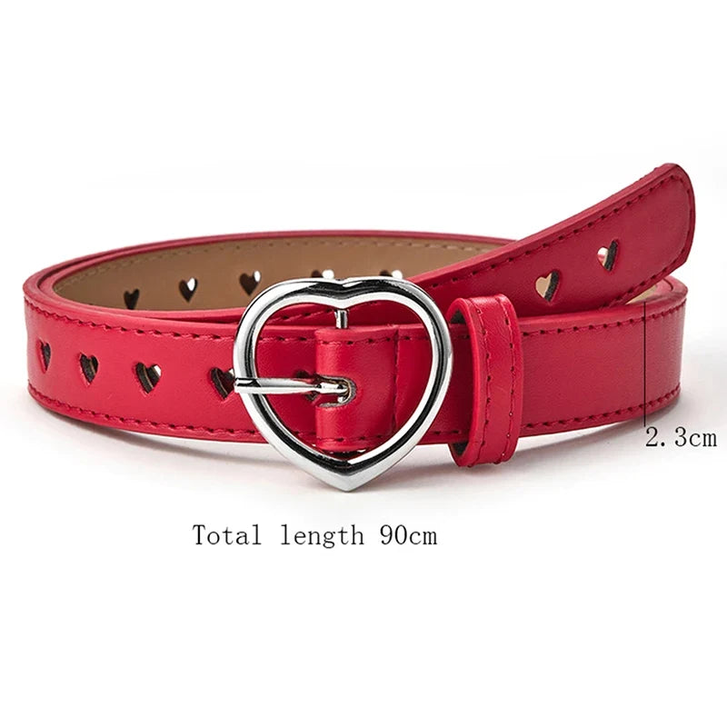 Skeleton Love Buckle PU Belt – Unisex Fashion Jeans Belt