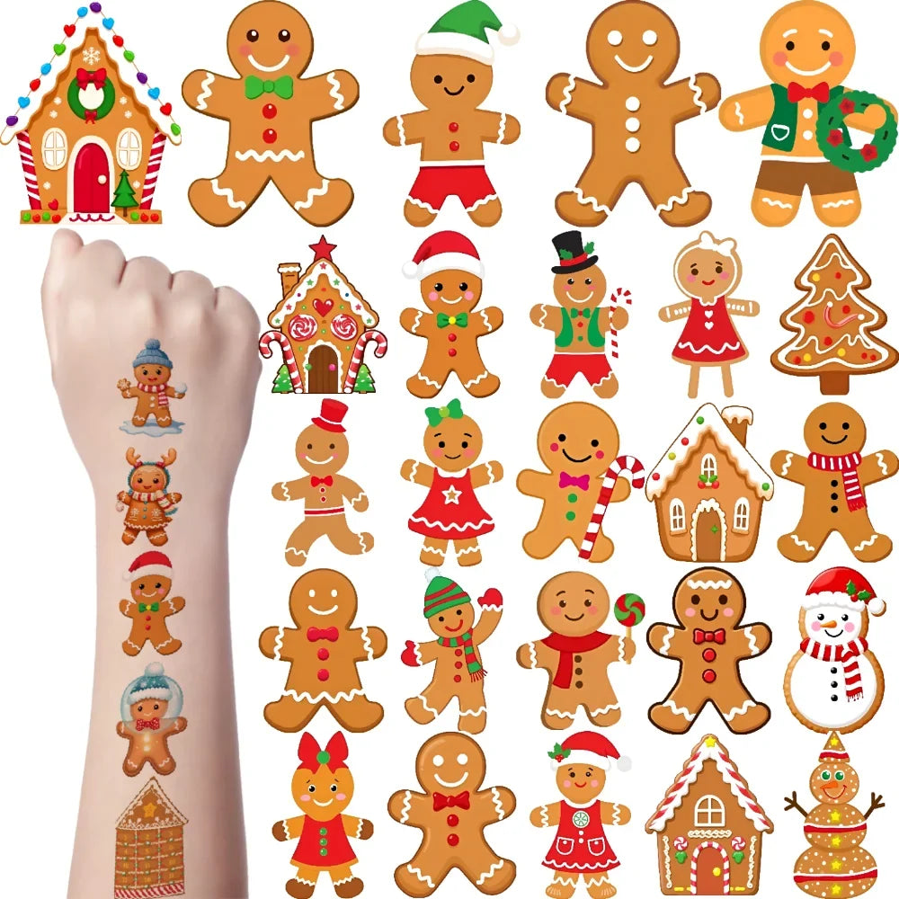 54pcs Christmas Temporary Tattoo Stickers – Waterproof 3D