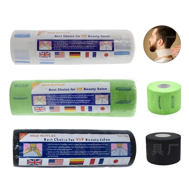 100-Piece Disposable Barber Neck Strips Roll | Salon Neck Paper