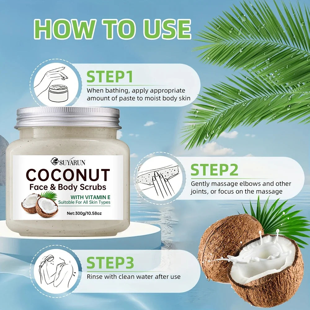 SUYARUN Organic Coconut Sugar Body Scrub 300g – Exfoliating