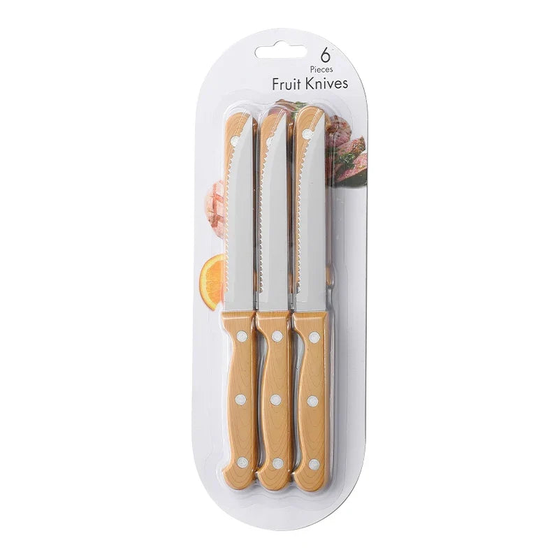 Serrated Stainless Steel Steak Knives Set – 6 or 12 Pcs