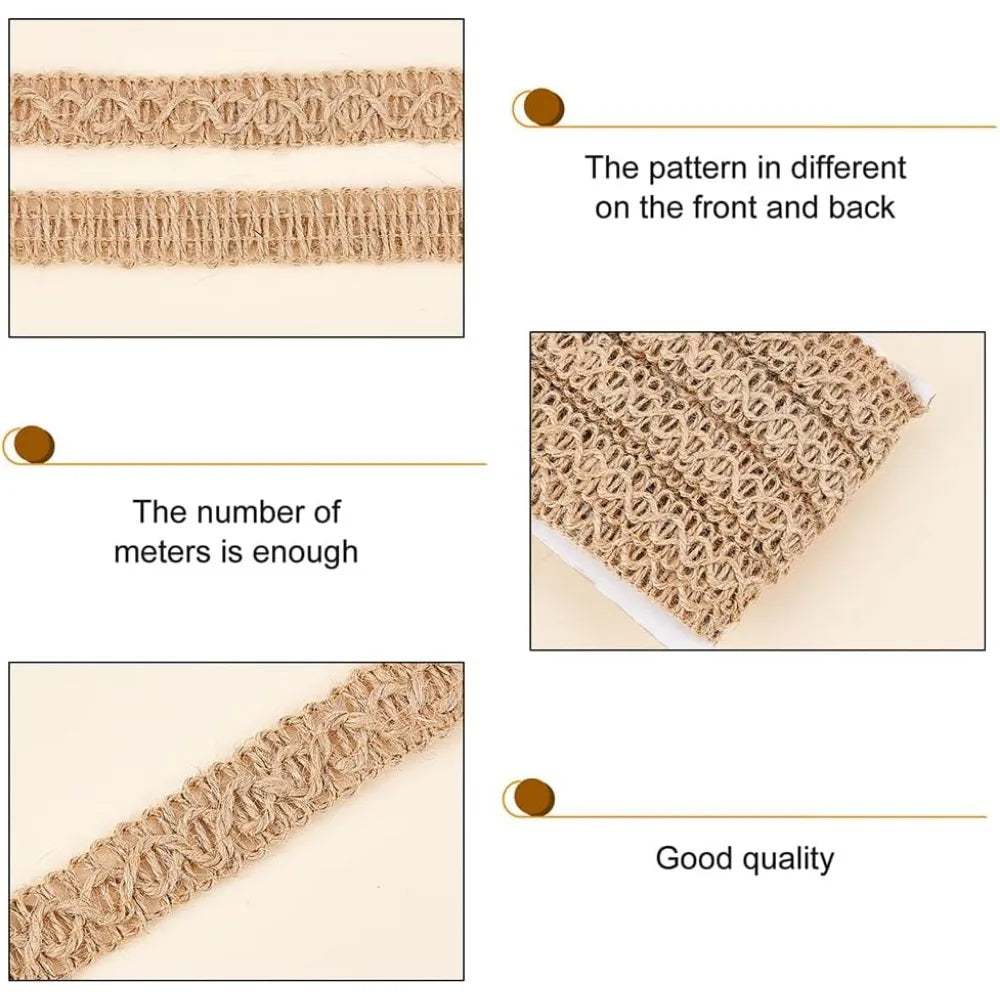 Braided Burlap Ribbon 10m – Rustic Jute Gimp Braid Trim