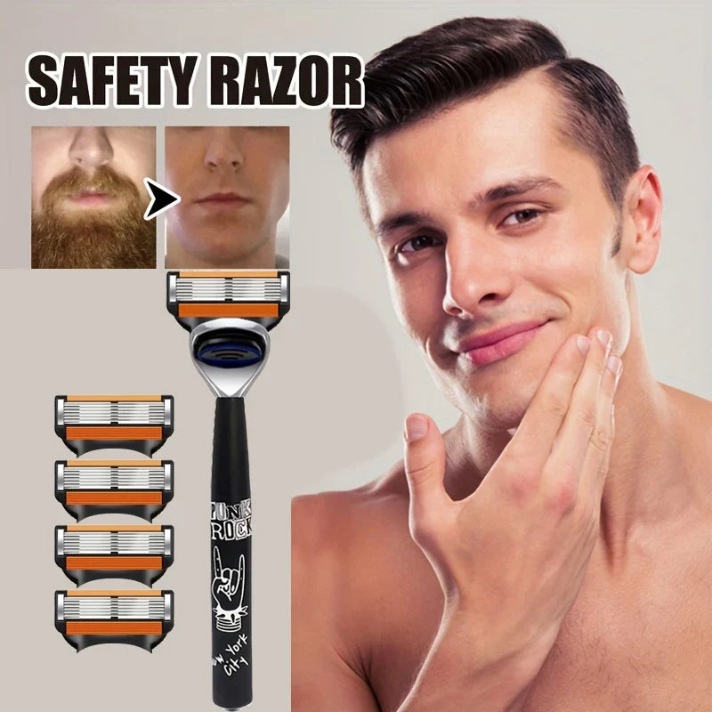 6-Layer Stainless Steel Safety Razor for Men & Women