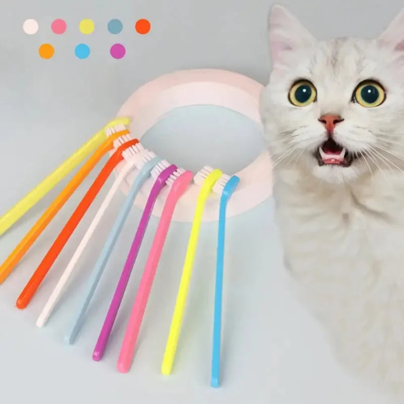 Pet Dog & Cat Toothbrush – 3-Head Dental Cleaning Tool