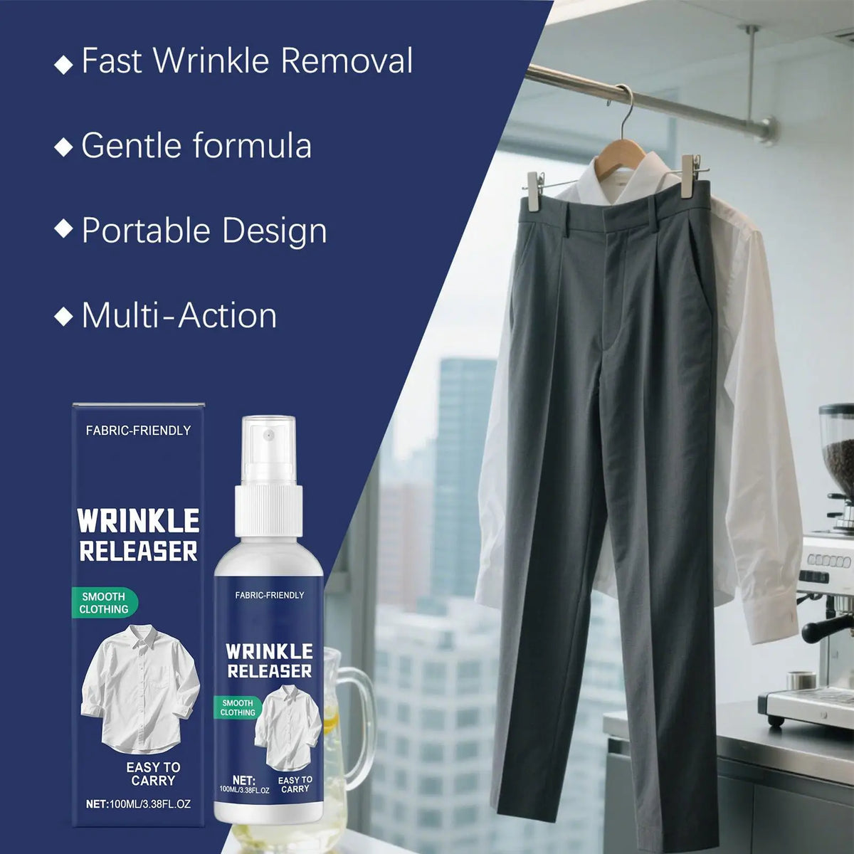 Light Scented Ironing Spray 100ml – Travel Wrinkle & Static Spray