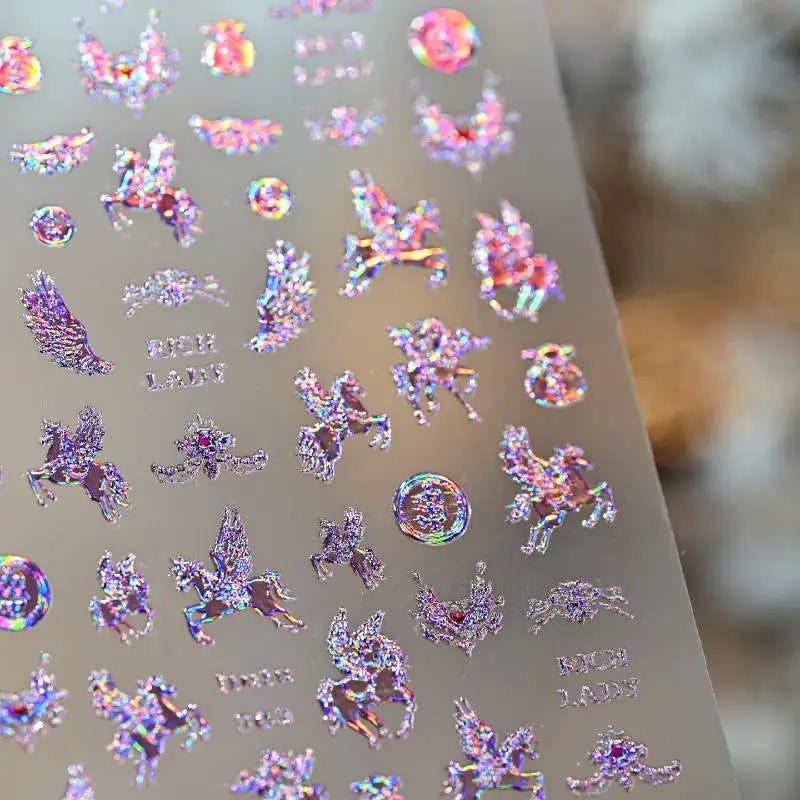 Dreamy Pony Nail Art Stickers | Cartoon Horse DIY Decals