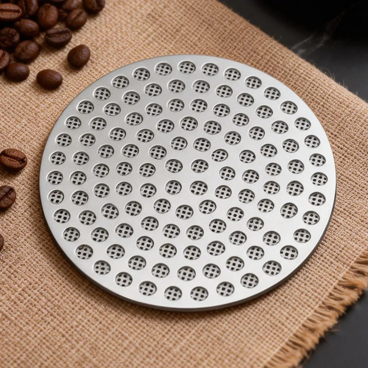 Leeseph 51 53 Stainless Steel Puck Screen Reusable Double Fine Filter