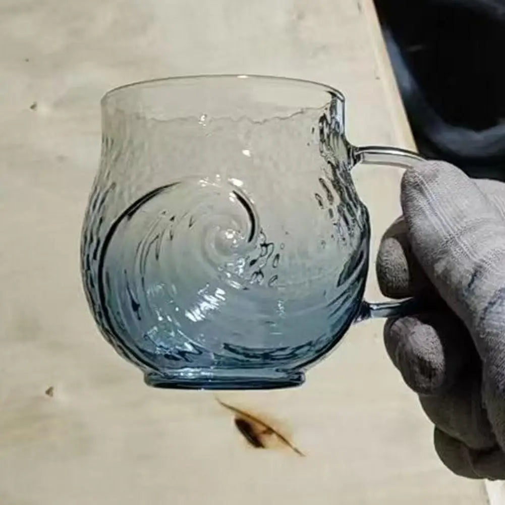 Sea Glass Wave Mug – Textured Ocean Glass Cup 350ml