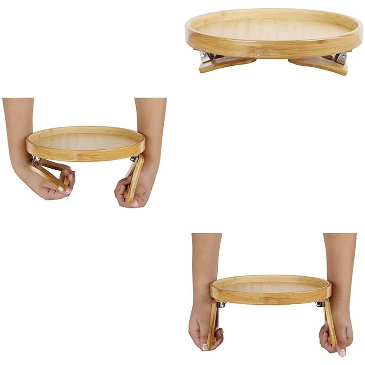 Wooden Clip-On Couch Arm Tray Table – 25cm Side Table