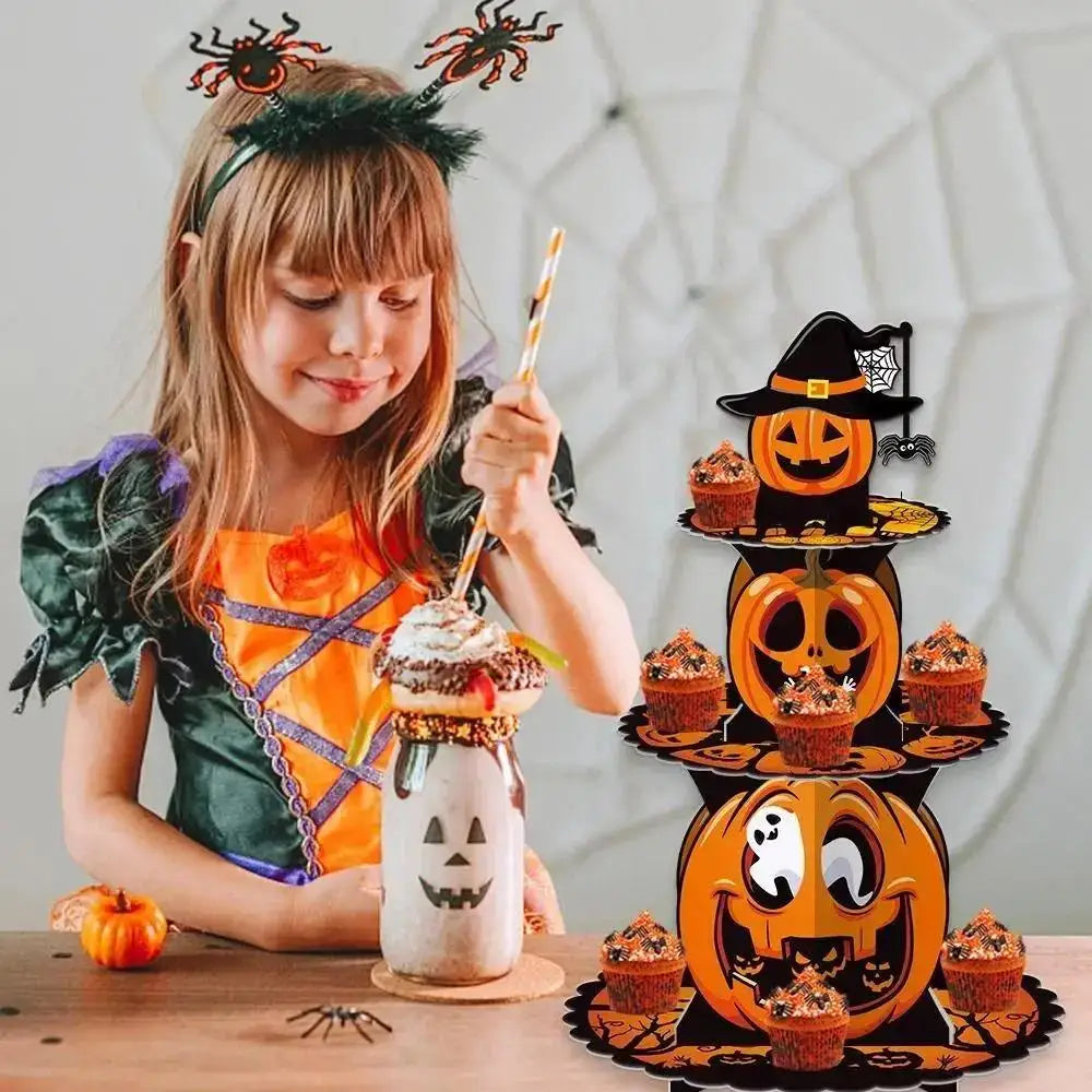 Halloween Pumpkin Multi-Layer Paper Cake Stand | Dessert Rack