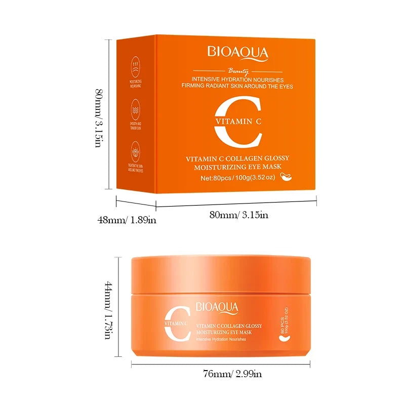 BIOAQUA Vitamin C Collagen Eye Masks 80pcs – Anti-Aging Patches