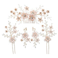 Korean Bridal Flower Hair Comb Set | Wedding Hairpin Accessories