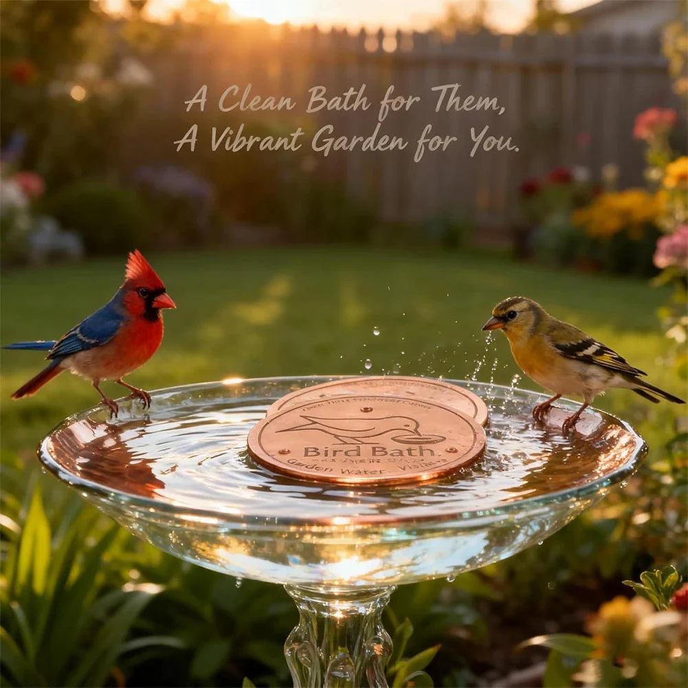 Solid Copper Water Purifier Disc for Birdbaths & Fountains