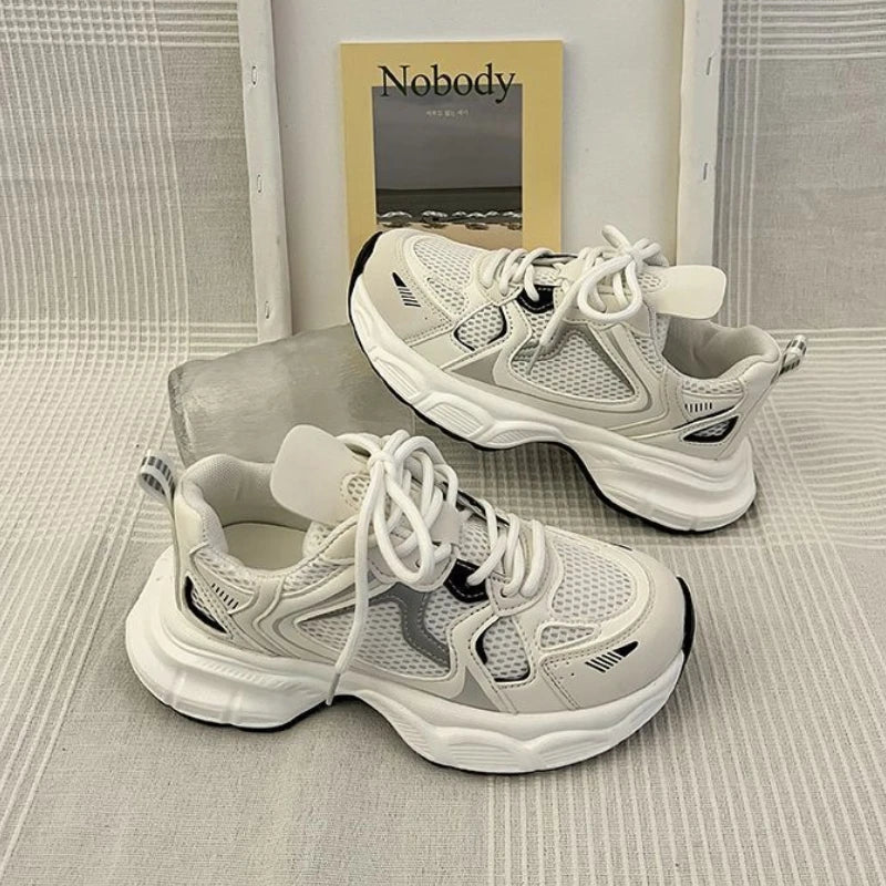 Women's Chunky Sneakers – Breathable Mesh Platform Trainers