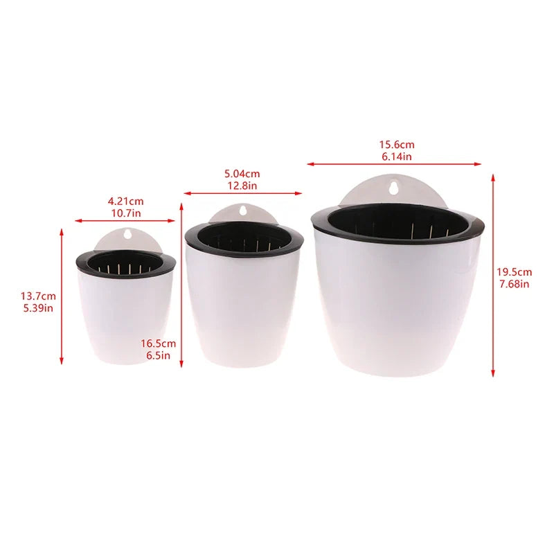 Wall-mounted Indoor Automatic Water-absorbing Flowerpot Plastic