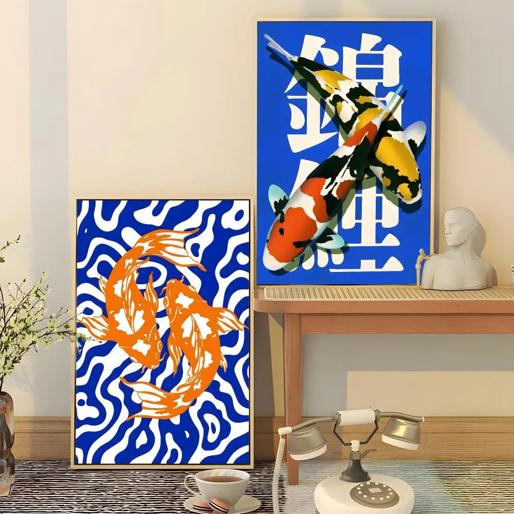 Japanese Koi Fish Waterproof PVC Wall Sticker Poster | Home Décor