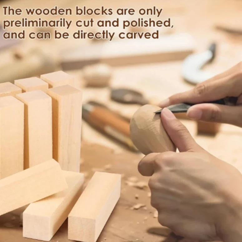 5-Pack Basswood Carving Blocks – Unfinished Whittling Wood DIY