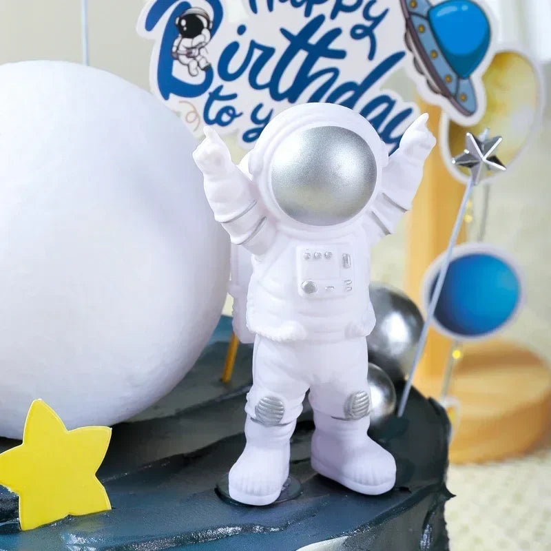 Astronaut Cake Topper Outer Space Birthday Decoration Planet Moon