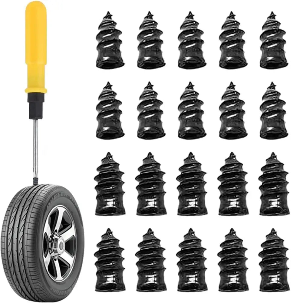 Tire Repair Nails 20 S+ Screwdriver Rubber Puncture Plugs Car