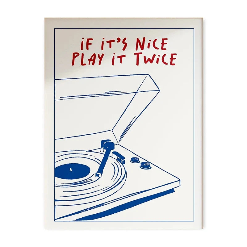 "If It's Good, Play It Twice" Music Canvas Wall Art Print