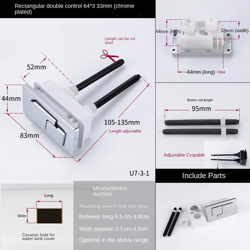 Dual Flush Toilet Tank Button – Water-Saving Cistern Valve