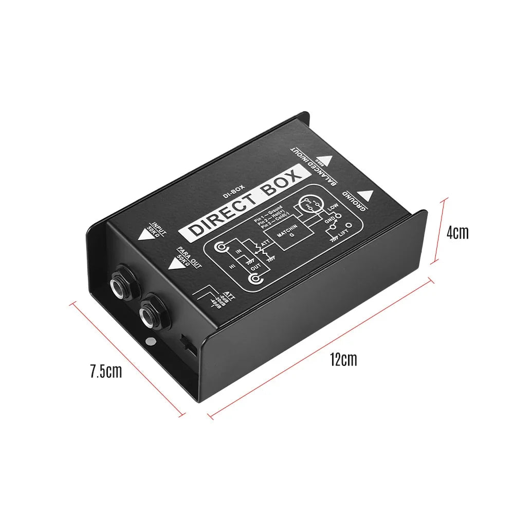 Professional Single Channel Passive DI-Box Direct Injection Audio Box