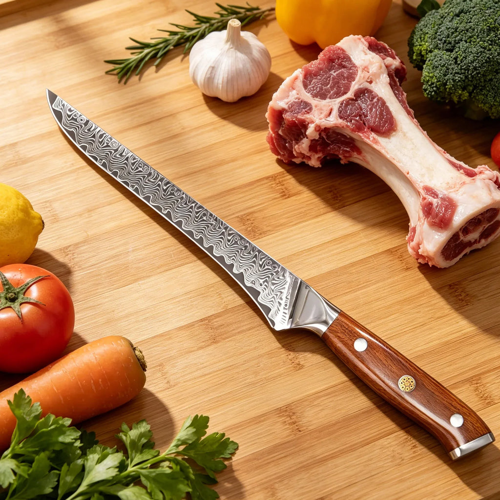 Damascus Steel Boning Knife – Sharp Chef Kitchen Knife