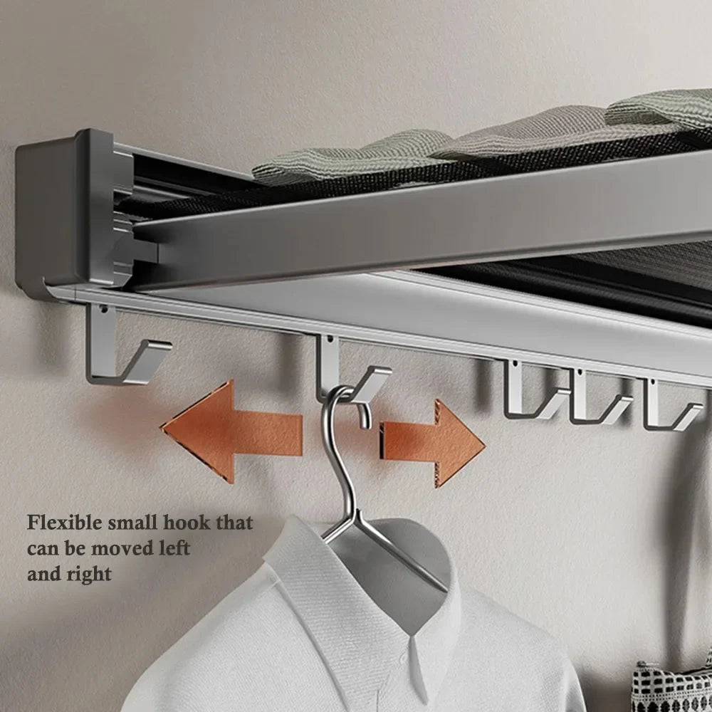Retractable Wall-Mounted Clothes Drying Rack | Aluminum Alloy