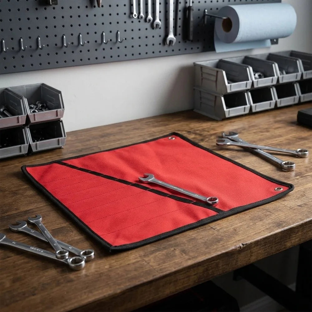 Roll-Up Tool Bag – 10-Pocket Oxford Cloth Wrench Organizer