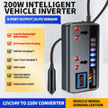 200W Car Power Inverter 9-in-1 | DC 12/24V to AC 220V + USB-C PD