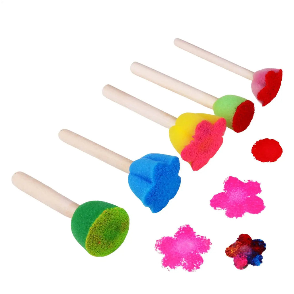 5-Pack Kids Paint Sponges – Easy-Grip Toddler Art Tools