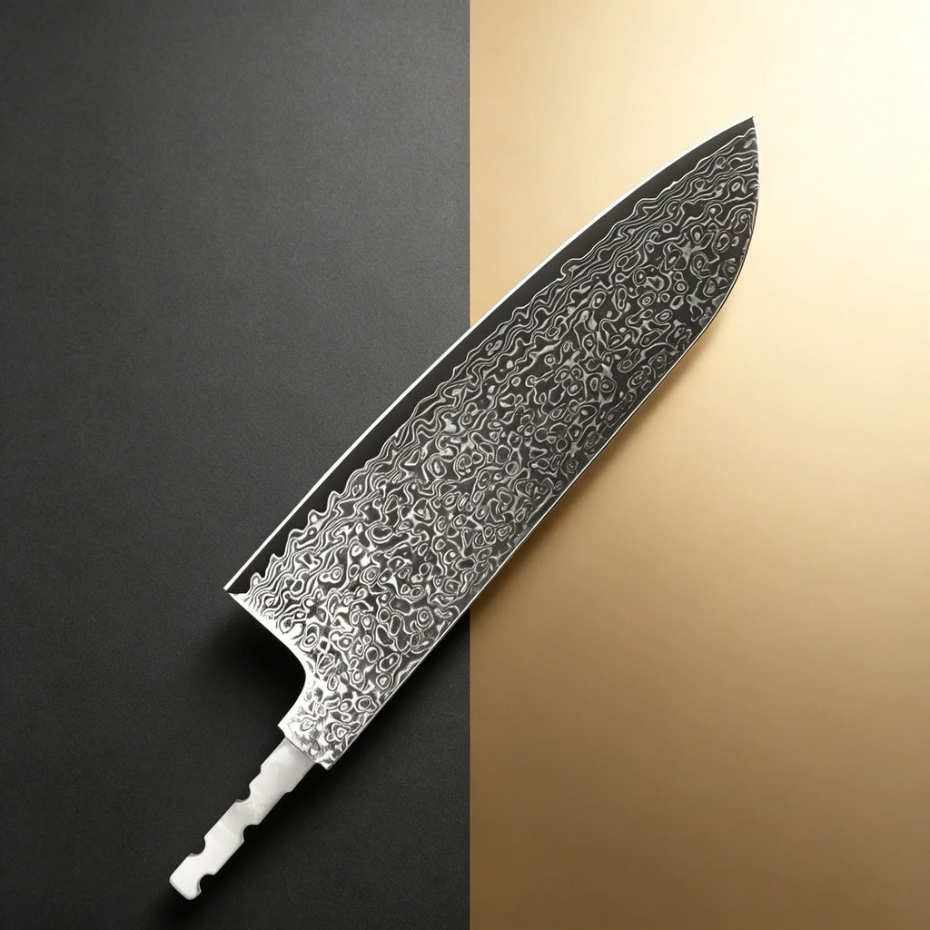 Damascus Steel Cleaver Blade Blank – Hand Forged DIY Knife