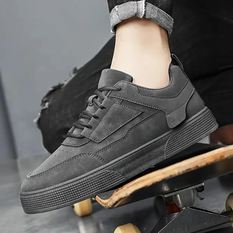 Men's Suede Low-Top Lace-Up Sneakers – Casual Street Style