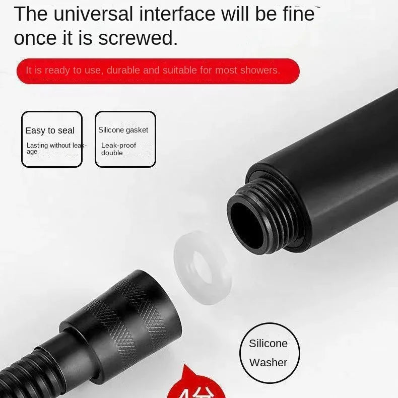 Black Stainless Steel Shower Hose 1.5m & 2m | Flexible, Kink-Free