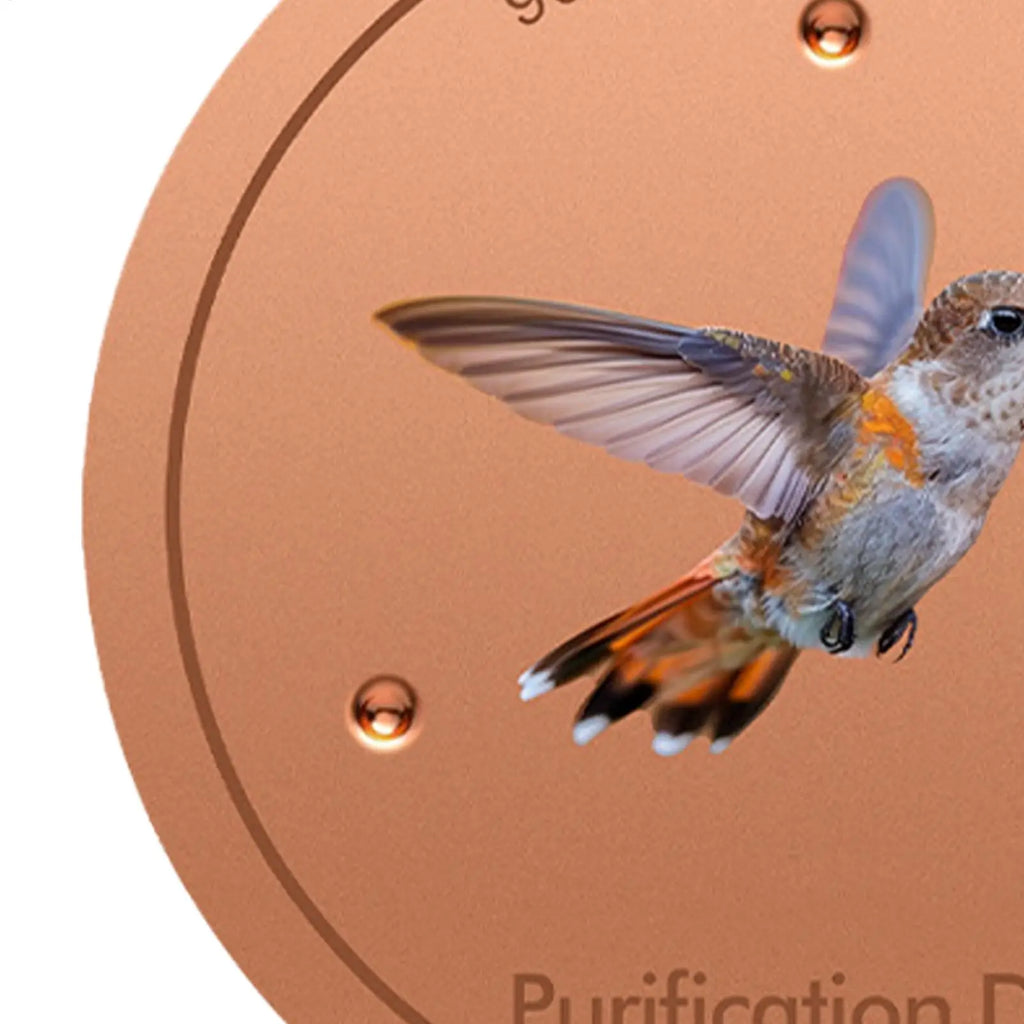 Copper Metal Bird Bath Purifier Disc | Triple-Point Support