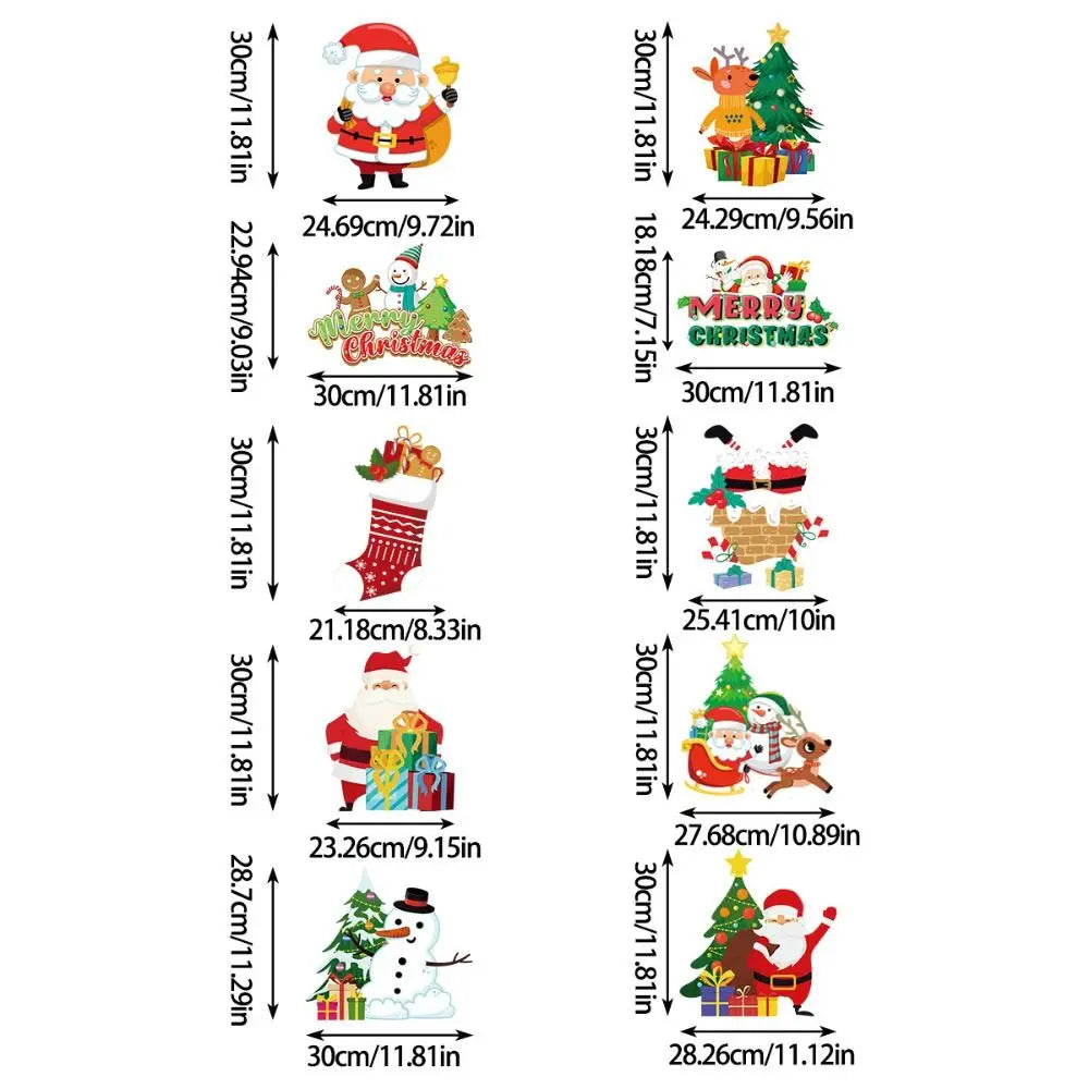 Christmas Door Hanging Banners – Santa & Snowman 10pc Set