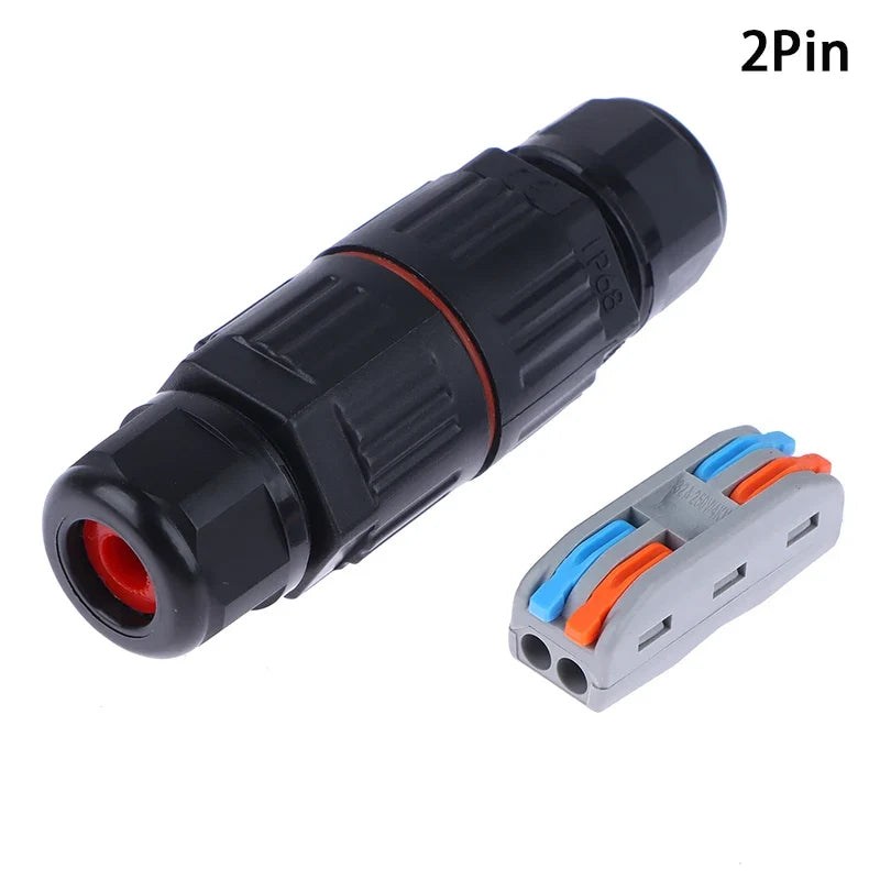 IP68 Waterproof Electrical Connector 2 3 Pin Straight Quick Push-in