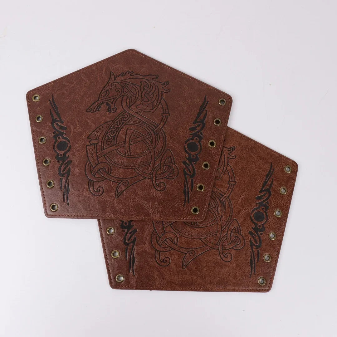 Medieval Armor Men Cosplay Armguard Arm Bracers Lace-up Viking Pirate