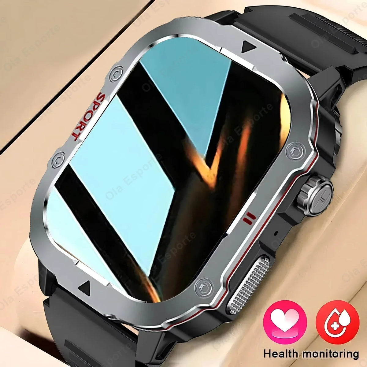 2024 Military Smart Watch Men Waterproof Outdoor Sports Fitness