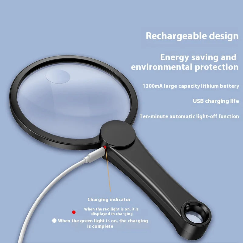 130mm LED Magnifying Glass – 3-Color Light & Optical Coating