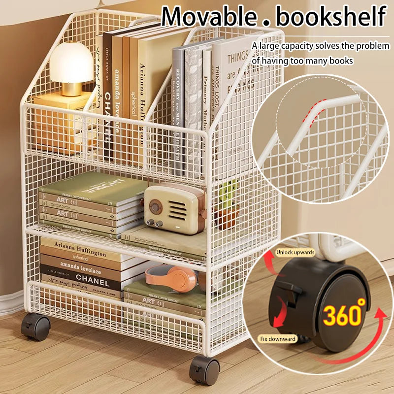 1 3 Levels Mesh Metal File Crate Organizer Wheels Layered Cart